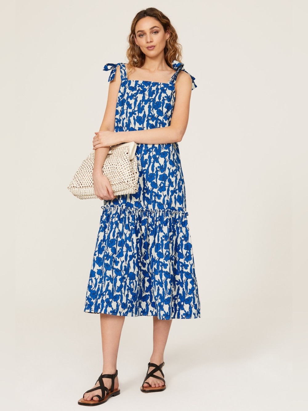 Tory Burch Drop Waist Tie Shoulder Dress